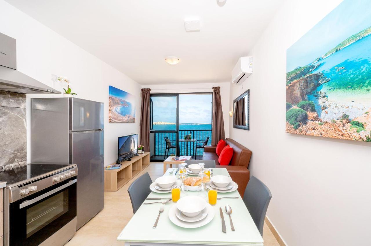 Islet Promenade Seafront 1 Bedroom Apartment With Sea View Balcony By Getawaysmalta St. Paul's Bay Exterior photo